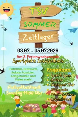 Veranstaltung: Sommer - Zeltlager TSV Schiffelbach 03. – 05.07.2026
