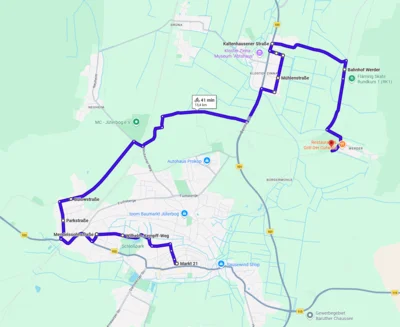 Teilstrecke RK4 (ca. 13,4 km) Wilhelm-Kempff-Weg (Schönwetterweg), Parkstraße, Bülowstraße, Kloster Zinna, Bahnhof Werder (Bild vergr&ouml;&szlig;ern)