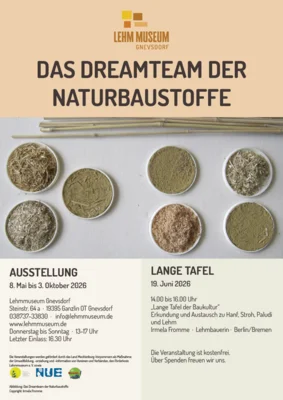 Plakat für Veranstaltung Lange Tafel der Baukultur: Das Dreamteam der Naturbaustoffe