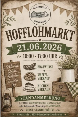 Veranstaltung: Hofflohmarkt - Dorfm&uuml;hle Lehnhausen So 21.​06.​2026