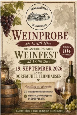 Veranstaltung: Weinprobe und Weinfest Sa 19.​09.​2026