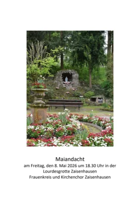 Veranstaltung: Maiandacht Fr 08.​05.​2026