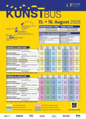 Fahrplan Kunstbus 15 + 16.08.2026