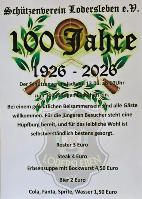 100 Jahre Schützenverein Lodersleben