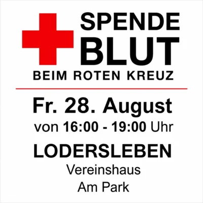 Blutspende in Lodersleben am 28. August