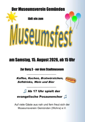 Veranstaltung: Museumsfest Sa 15.​08.​2026