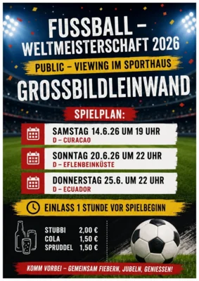 Veranstaltung: Public-Viewing Fussball Weltmeisterschaft So 14.​06.​2026