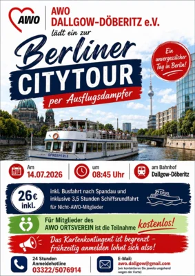 Veranstaltung: Dampferfahrt mit der AWO Di 14.​07.​2026