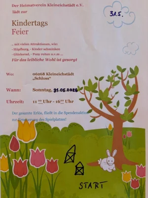 Kindertagsfeier im Schloss Kleineichstädt am 31. Mai