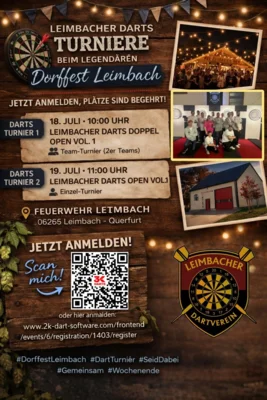 Leimbacher Darts Turniere am 18. und 19. Juli