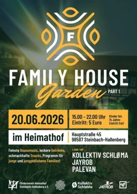 Veranstaltung: Family House Garden Sa 20.​06.​2026