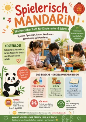 Veranstaltung: &bdquo;Spielerisch Mandarin&ldquo; &ndash; ein zweiw&ouml;chentlicher Treff f&uuml;r Kinder unter 6 Jahren mit ihren Familien Di 30.​06.​2026