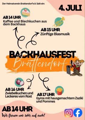 Flyer zum Backhausfest in Brattendorf