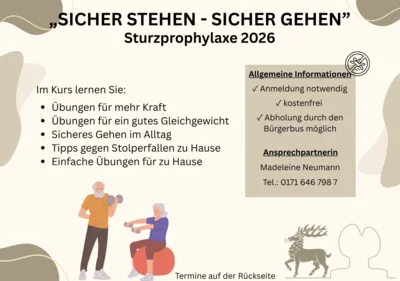 Veranstaltung: Sicher unterwegs im Alter &ndash; Sturzprophylaxe Mo 17.​08.​2026