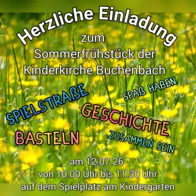 Veranstaltung: Sommerfr&uuml;hst&uuml;ck der Kinderkirche Buchenbach So 12.​07.​2026