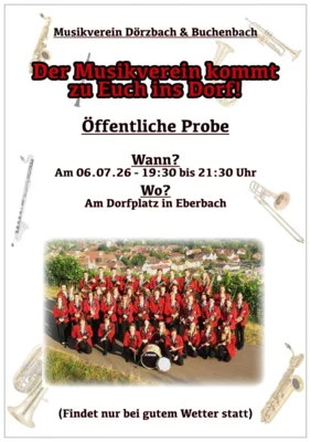 Veranstaltung: Der Musikverein kommt zu Euch ins Dorf! Mo 06.​07.​2026