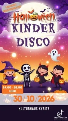 Halloween-Kinderdisco - Plakat KI-generiert