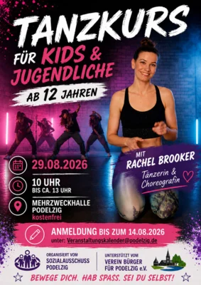 Veranstaltung: Tanzkurs für Kids und Jugendliche in Podelzig Sa 29.​08.​2026