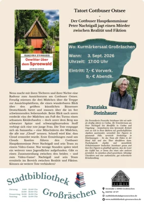 Veranstaltung: Gewitter &uuml;ber dem Spreewald - Lesung mit Franziska Steinhauer Do 03.​09.​2026