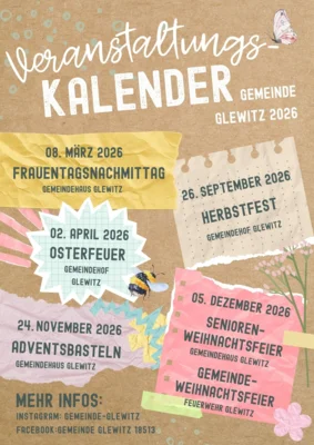 Veranstaltungskalender 2026 Glewitz