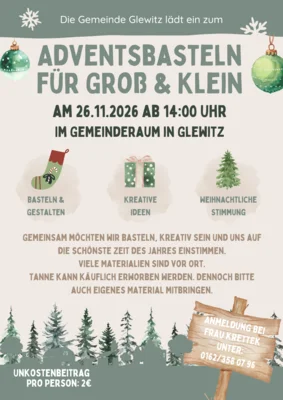 Adventsbasteln in Glewitz