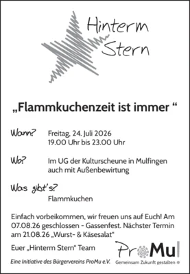 Veranstaltung: Flammkuchenzeit ist immer Fr 24.​07.​2026