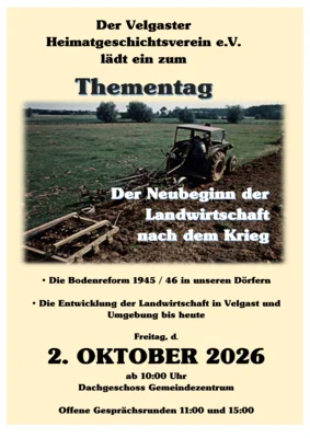 Heimatgeschichtsverein - Thementag 02.10.2026