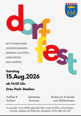 Veranstaltung: Dorffest in Aventoft - Alle Einwohner und G&auml;ste sind herzlich willkommen! Sa 15.​08.​2026