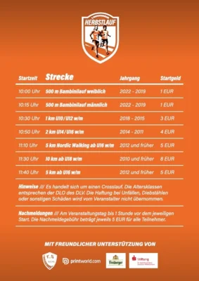 Startzeiten und Strecken (Bild vergr&ouml;&szlig;ern)