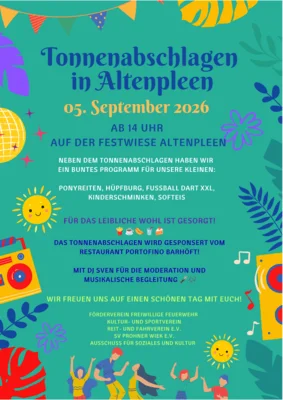 Veranstaltung: 05. September Tonnenabschlagen in Altenpleen Sa 05.​09.​2026