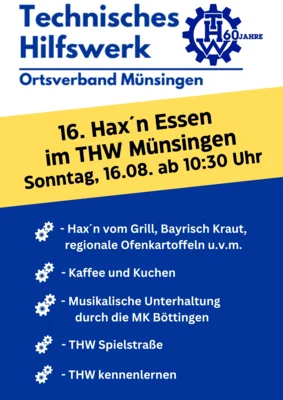traditionelles Hax&rsquo;n Essen bei THW Ortsverband M&uuml;nsingen