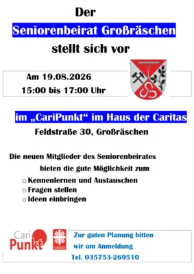 Veranstaltung: Der Seniorenbeirat der Stadt stellt sich vor Mi 19.​08.​2026