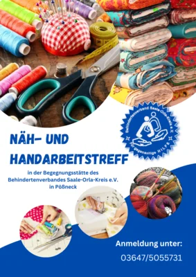 Flyer für Näh- und Handarbeitstreff in Pößneck Seite 1