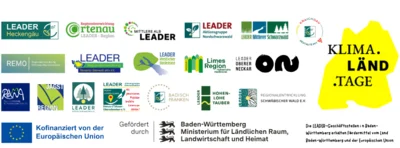 Logos der LEADER BW Aktionsgruppen, EU ud Ministerium für Ländlichen Raum, Landwirtschaft und Heimat (Bild vergr&ouml;&szlig;ern)