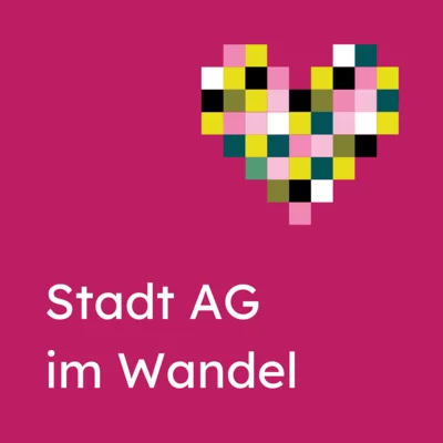 Das bunte Logo-Herz von Inklusion vor Ort, darunter steht: Stadt AG im Wandel. (Bild vergr&ouml;&szlig;ern)