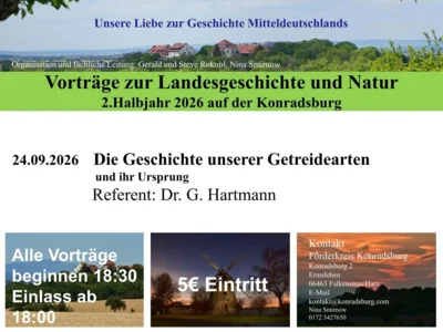 Bild mit Infos zum Vortrag und zum ©Förderverein Konradsburg e.V. (Bild vergr&ouml;&szlig;ern)