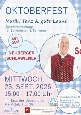 Veranstaltung: O&rsquo;zapft is! &ndash; Tanzveranstaltung im Zeichen des Oktoberfestes. Mi 23.​09.​2026