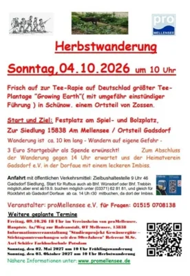 Veranstaltung: Herbstwanderung So 04.​10.​2026