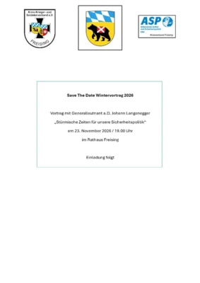Veranstaltung: Wintervortrag Mo 23.​11.​2026