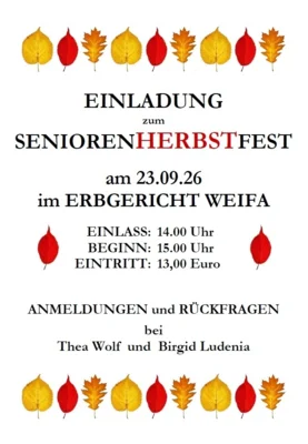Einladungsflyer Seniorenherbstfest Weifa