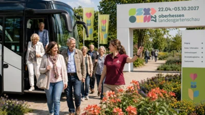Die Gästeführer stehen für eine freundliche Willkommenskultur. Der Umgang mit den Gruppen wird auch geschult. Foto: LGS/KI (Bild vergr&ouml;&szlig;ern)