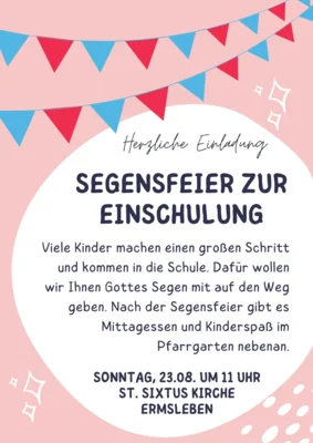 Girlanden und Einladungstext zur Segensfeier ©Kirche Ermsleben (Bild vergr&ouml;&szlig;ern)