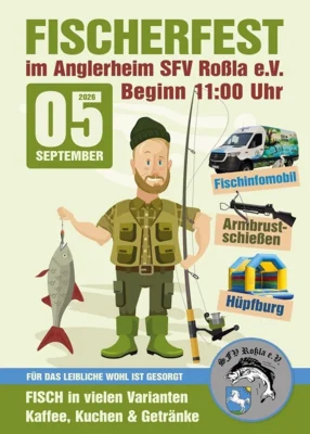 Fischerfest mit Fischinfomobil, Hüpfburg, Armbrustschießen, Speisen & Getränke