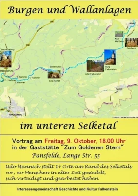 Karte mit Orten an der Selke / Informationen zum Vortrag ©U.Münnich (Bild vergr&ouml;&szlig;ern)