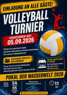 Einladung zum Volleyballturnier in der Wasserwelt Steinigtwolmsdorf