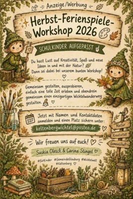 Veranstaltung: Ferienspiele - Workshop 2026 - Wunder-Wichtel 05. – 08.10.2026