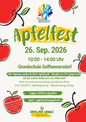 Plakat Apfelfest - Grundschule Seifhennersdorf