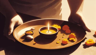 Meditaion mit Kland und Duft (Magnific-KI)