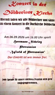 Veranstaltung: Konzert in  der Döbberiner Kirche So 06.​09.​2026