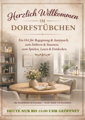 Veranstaltung: TauschCaf&eacute; im Dorfst&uuml;bchen Gresenhorst Do 10.​09.​2026